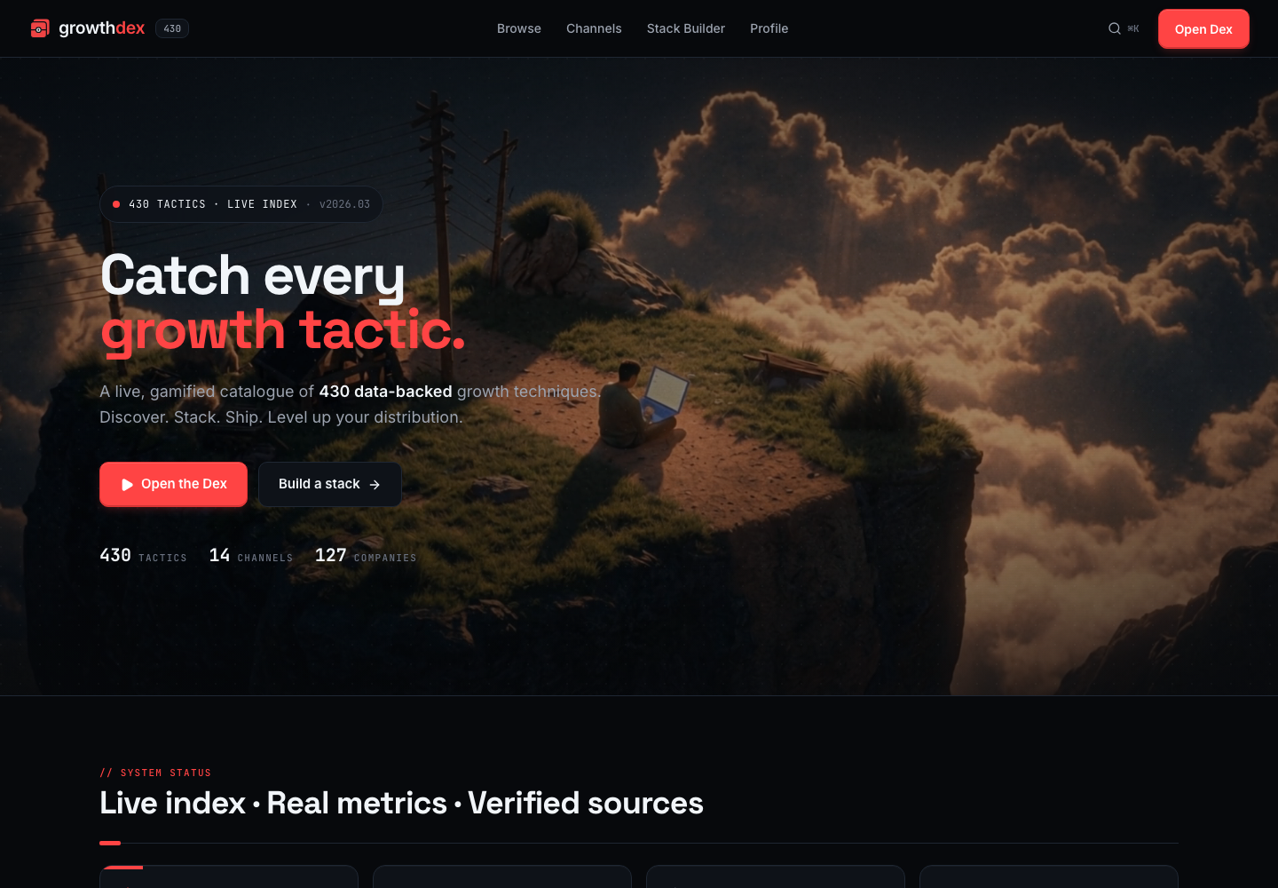 GrowthDex page preview